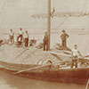 Lädine Segellastschiff mit Kies beladen, Fotografie um 1900