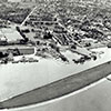 Luftaufnahme der Harder Bucht nach der Sanierung, um 1968/69.