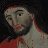 Hinterglasbild: Schmerzensmann Jesus mit Dornenkrone