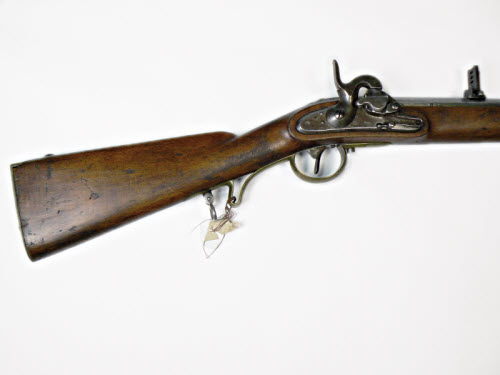 Kammerbüchse M 1849 System Augustin, Kaliber 18,1 mm; Ladestock und Haubajonett mit Sperrriegelpflanzung