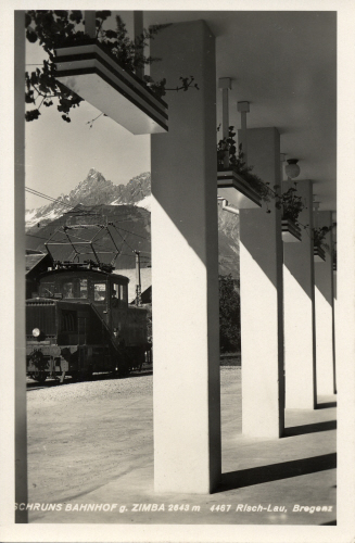 Schruns Bahnhof gegen Zimba