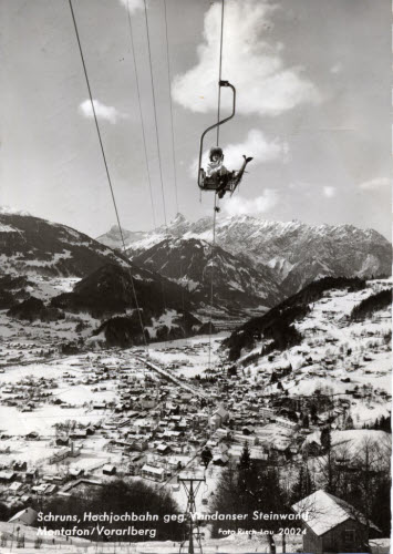 Schruns, Hochjochbahn gegen Vandanser Steinwand