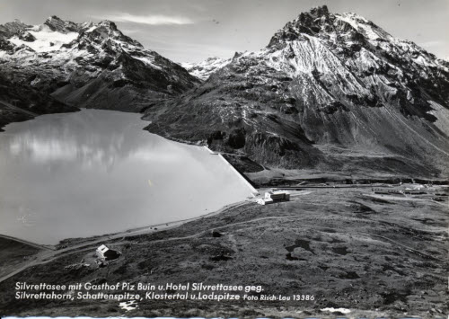 Silvrettasee mit Gasthof Piz Buin