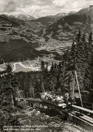 Golmer-Bahn mit Blick auf Latschau und Schruns