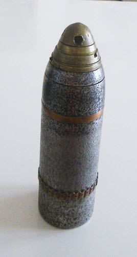 8 cm Schrapnellgranate mit Doppelzünder M. 5