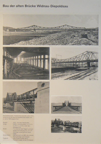 Tafel: Bau der alten Brücke Widnau-Diepoldsau
