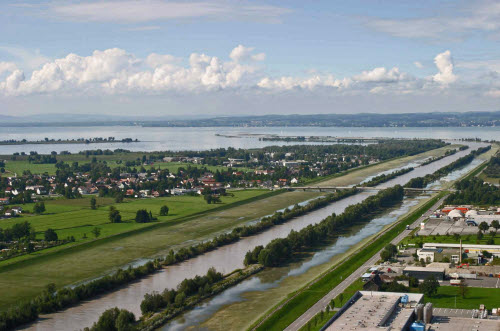 Hochwasser 2005, Hubschrauberaufnahme, 24.8.2005