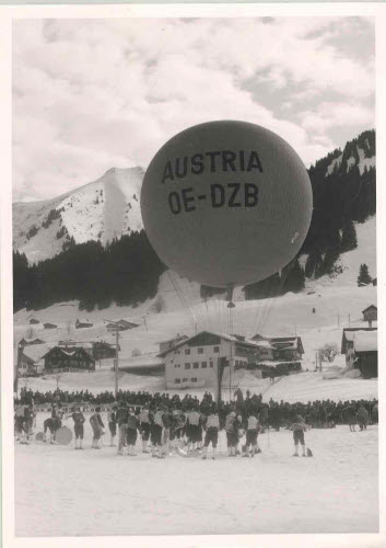 Ballonaufstieg im  Winter 1965, Riezlern