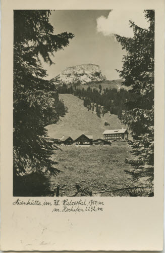 Auenhütte im Kl. Walsertal 1350 m mit Hochifen 2232 m